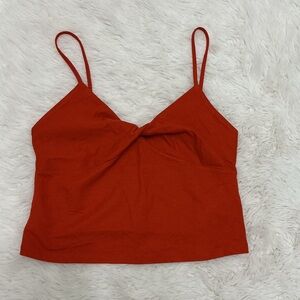 Zara Orange Twist-Front Spaghetti Strap Camisole